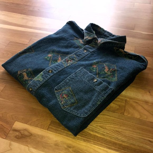 VTG Eddie Bauer Outdoor Print Heavyweight Overshirt Jacket - Picture 10 of 10